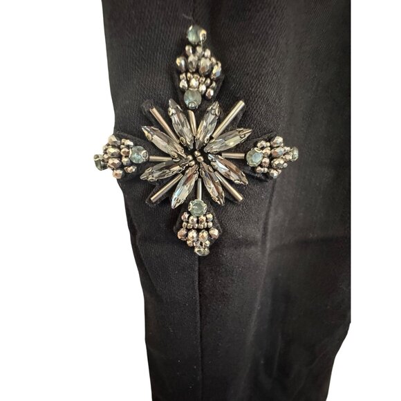 INC Women’s Black Boot Leg Embellished Jeans Size 8 Beaded Rhinestone Detail Str - Picture 8 of 8